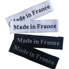 现货服装布标法国产地织唛标签MadeinFrance领标衣服织标车缝织唛