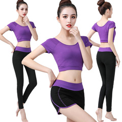 Wholesale Summer Yoga Set for Women Short Tight Pants Running Exercise Fitness Clothes Modal Yoga Two-Piece Set