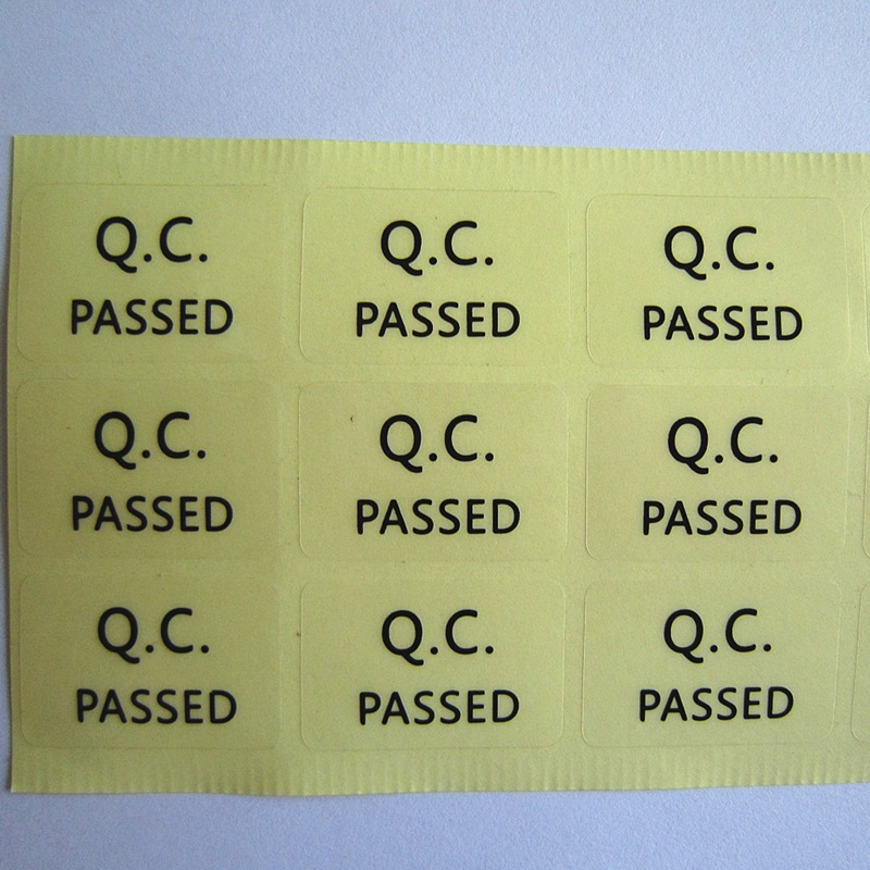 长方形透明QC PASSED不干胶标签贴纸 30*20mm qcpassed封口标贴
