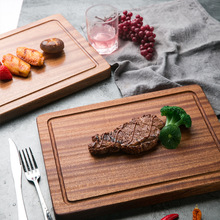 西餐厅长方形木制牛排披萨板 沙比利木牛扒托盘 家用切菜板木托盘