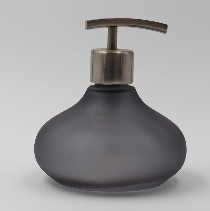 出口欧美烟灰色洋葱头玻璃洗手液瓶源头工厂