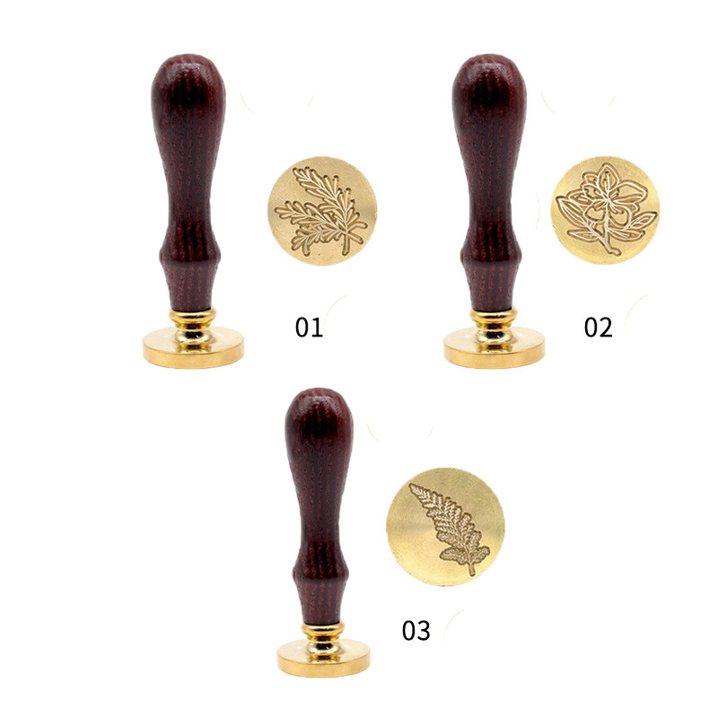 Fábrica al por mayor sello de pintura de fuego sello único con flores de plantas y hojas múltiples cabeza de cobre mano cuenta DIY Etiqueta de cera producción