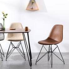 餐椅现代简约家用北欧铁艺软包椅子靠背凳子休闲创意网红ins轻奢