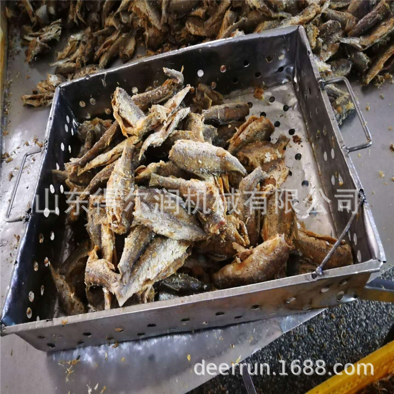 广东五香鱼块油炸机 海产品鱼类油炸流水线 色泽均匀 自动化