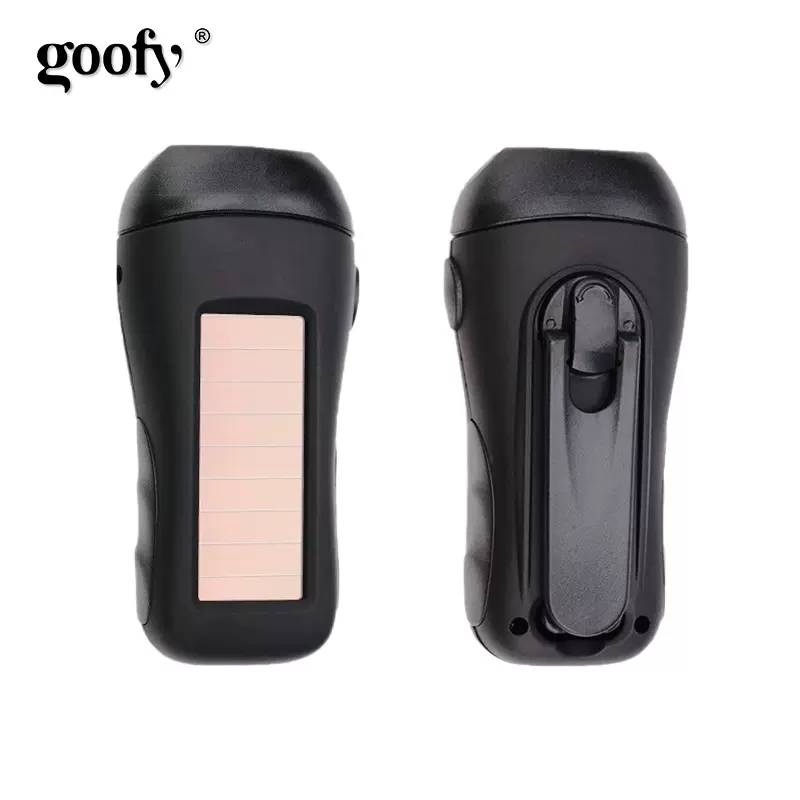 GOOFY新款手摇手电筒USB充电应急照明跨境LED太阳能手电手摇发电