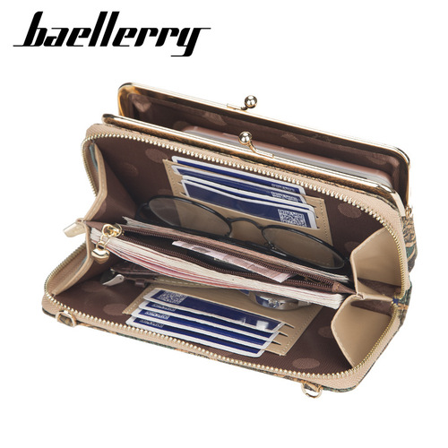 baellerry cork new style young ladies multifunctional long mobile phone bag fashion crossbody bag printed wallet