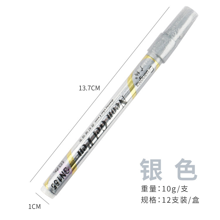 Guangna 155 neón de 24 colores de colores que cambian de color Gel Highlighter pluma de pintura de uñas 0.7pp rotulador de cabeza