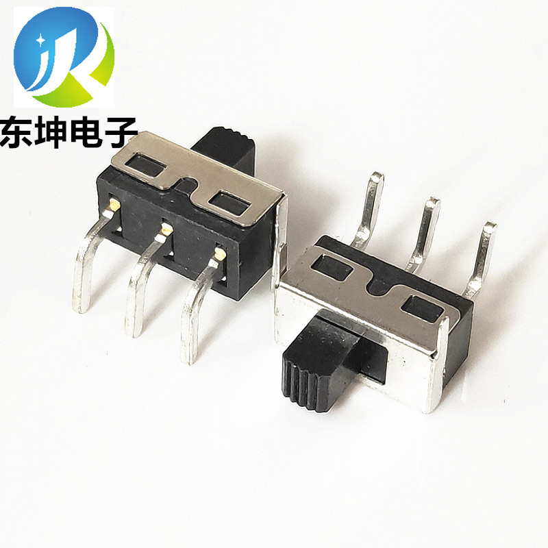 东坤开关拨动开关SS-12D11G5(1P2T)电源三脚固定弯脚滑动玩具开关