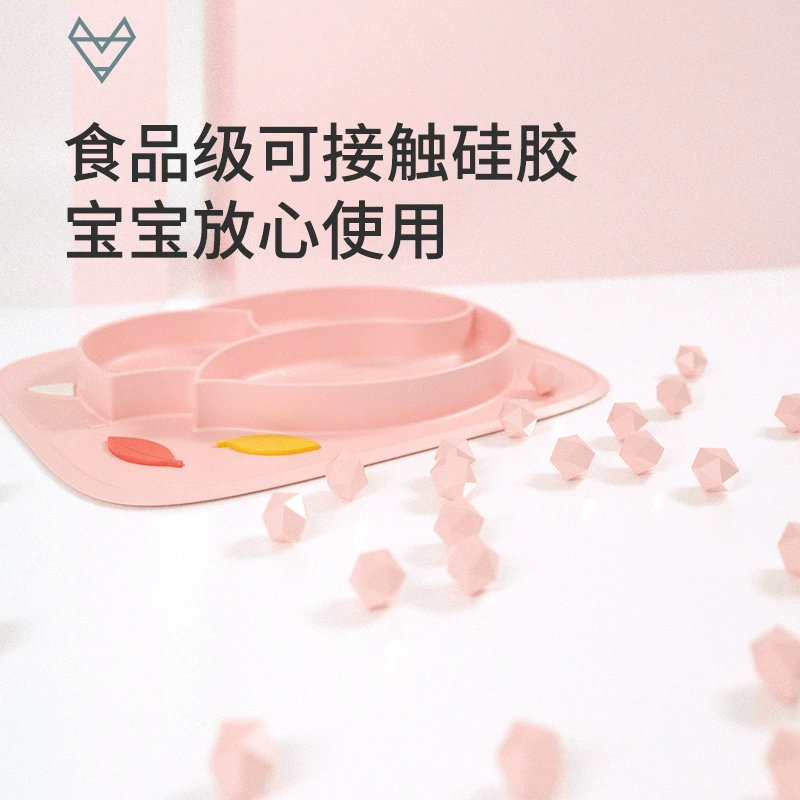 Silicone dinner plate, non-slip tableware for feeding for food