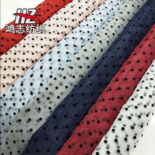2020新款 欧根纱植绒0.6波点网纱面料 女童公主裙蓬蓬裙网纱批发