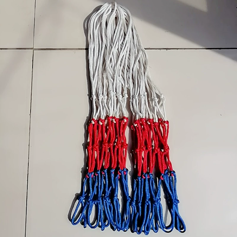 Баскетбольная рамка сетка полипропилен материал красный, белый и синий три цвета длиной 50 см прочный и долговечный