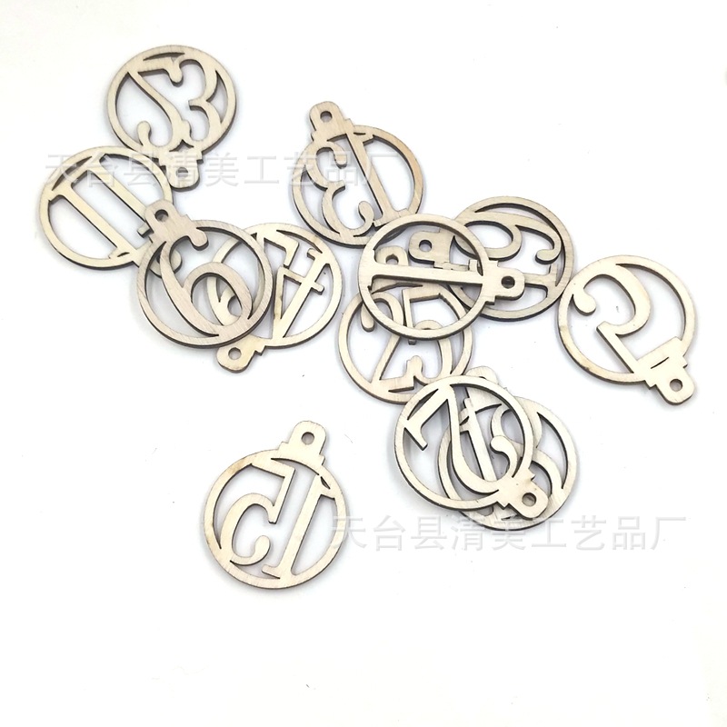 Madera linterna hueco 1-25 digital madera chip colgante DIY madera colgante madera Navidad Digital