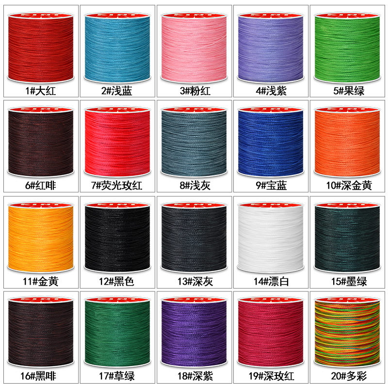 Cuerda de algodón KNT cuerda de poliéster cuerda trenzada de color hilo de cera de cuero DIY cuero hecho a mano redondo hilo de cera pulsera cuerda de cabeza