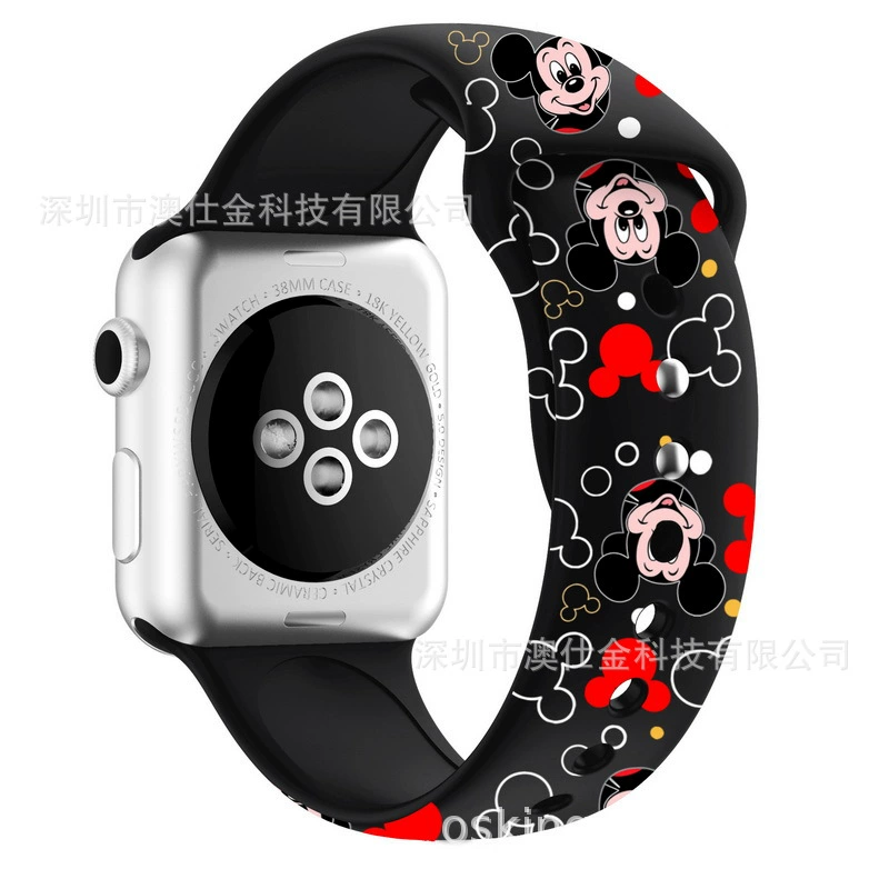 Apple, силиконовый ремешок для часов, мультяшный браслет