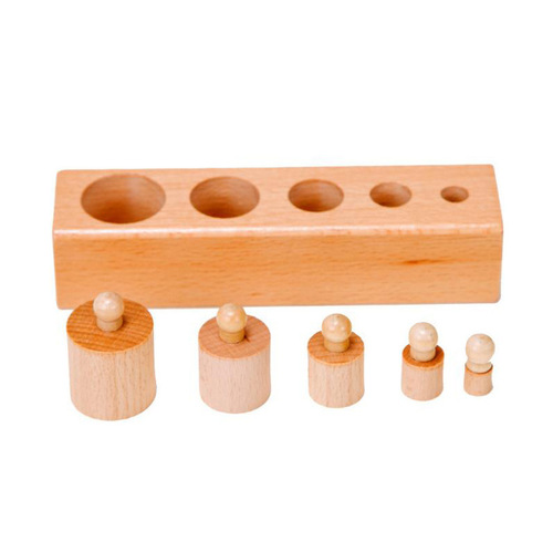 Unpainted primary color socket cylinder 0.58 Montessori teaching aids family pack baby early education toys XB02