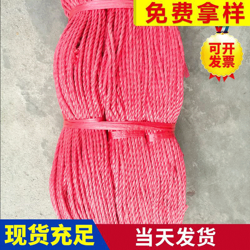 厂家直销 pp塑料红草绳 尼龙捆扎绳 打包专用固定捆绑绳