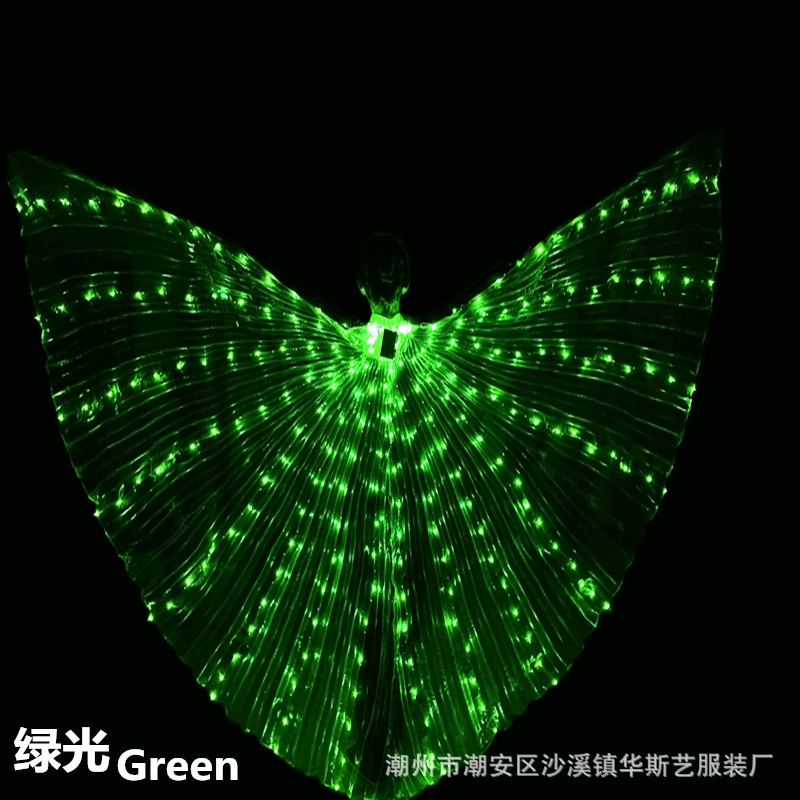 LED крылья для танцев (Wasi) — светящиеся большие крылья для взрослых и детей, разноцветный свет, 145/110 см