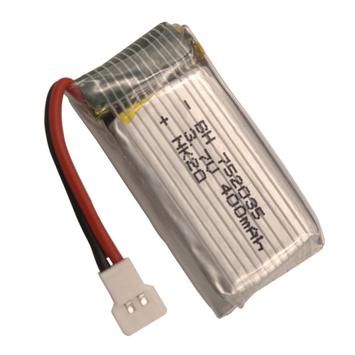 3.7V 400mAh Lithium Battery for Toy Drone 752035 Plug 25C Power Model Polymer Battery