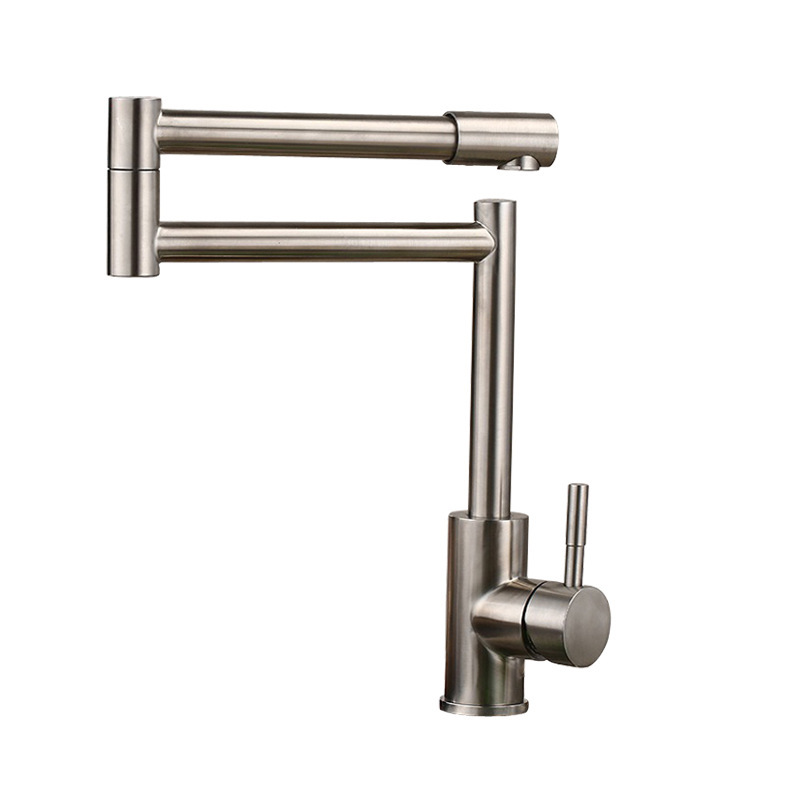 Modern open kitchen sink stainless steel folding hot and cold faucet sitting rotating faucet foreign trade supply