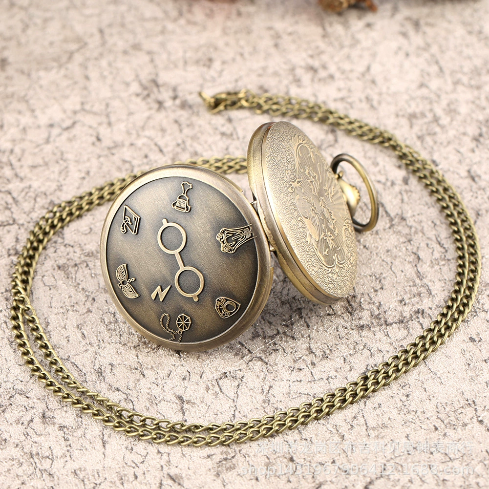 Retro quartz pocket watch, glasses, (Physicals)