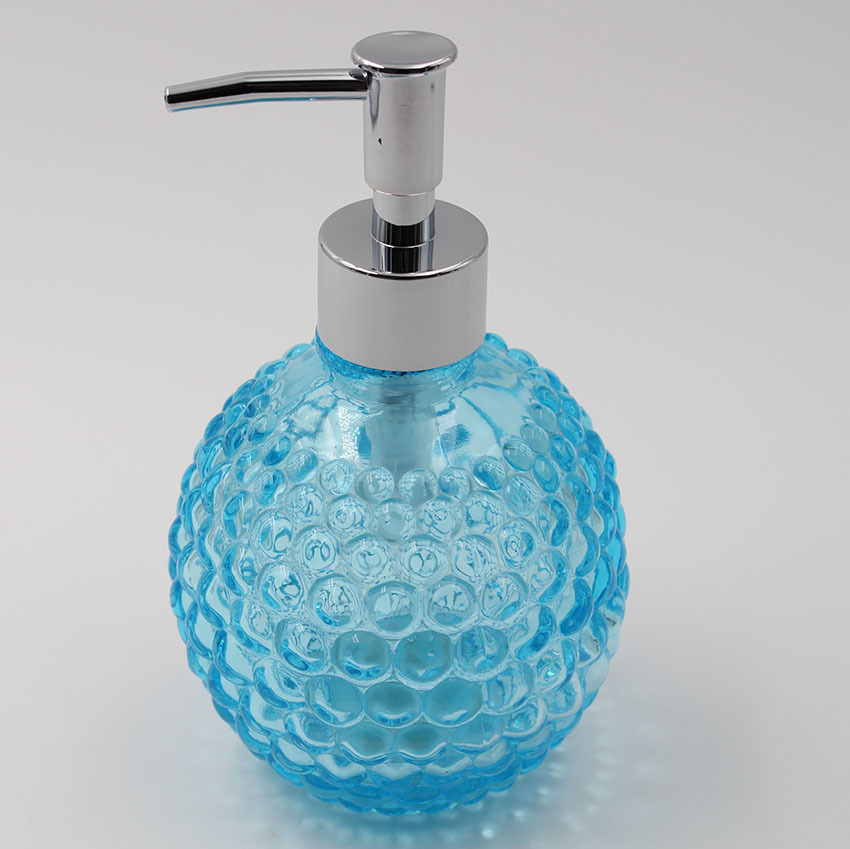 出口欧美350ml圆形玻璃洗手液瓶 源头工厂