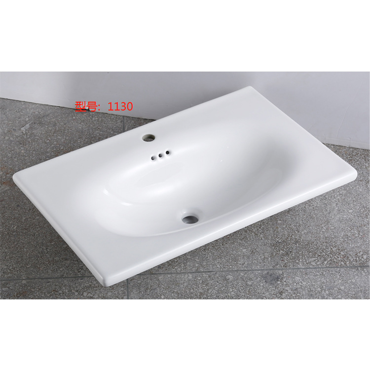 Nuevo medio-lado lavabo de cerámica integrado lavabo baño gabinete lavabo mano lavabo fabricante