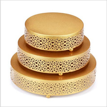 欧式婚礼摆台道具圆形蛋糕盘铁艺高脚蛋糕架子水果盘点心托盘