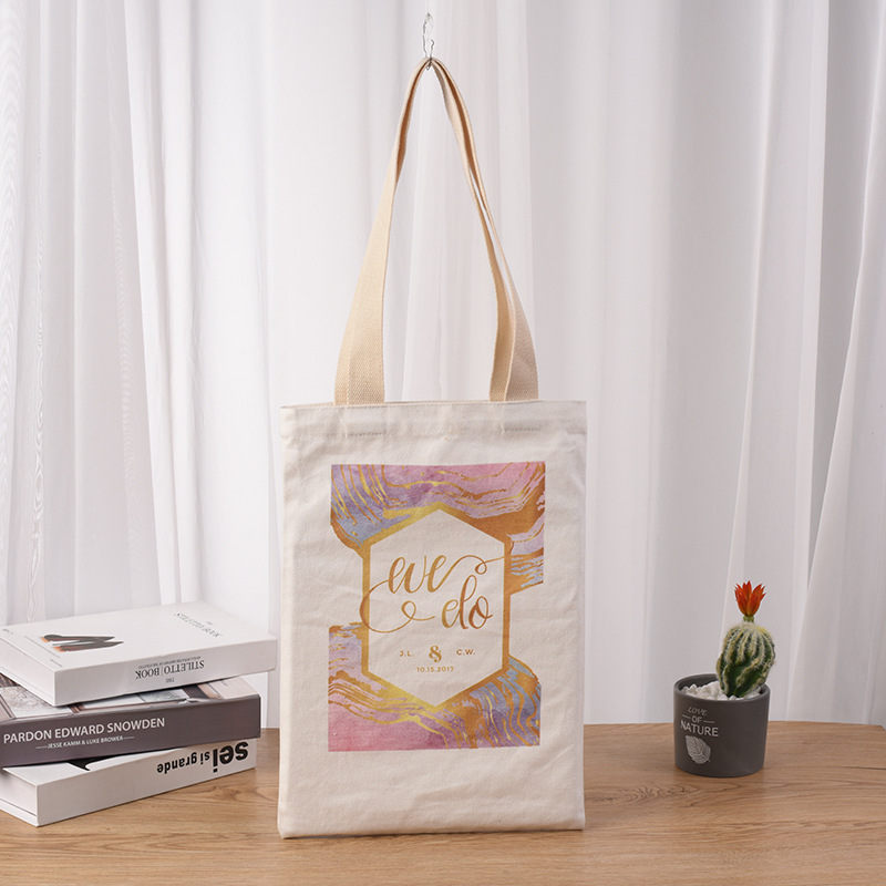 厂家彩印烫金帆布袋购物袋手提棉布袋学生广告空白帆布包可印LOGO