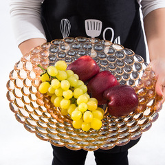 European crystal glass fruit bowl modern fashionable beaded fruit bowl large creative living room fruit bowl plate manufacturer
