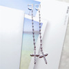 Earrings with tassels, silver 925 sample, micro incrustation, diamond encrusted, internet celebrity