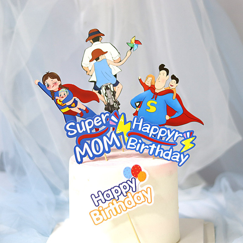 Superman mom cake decoration mom and dad birthday cake card Superman Dad cake plugin Superman mom cake decoration mom and dad birthday cake card Superman Dad cake plugin