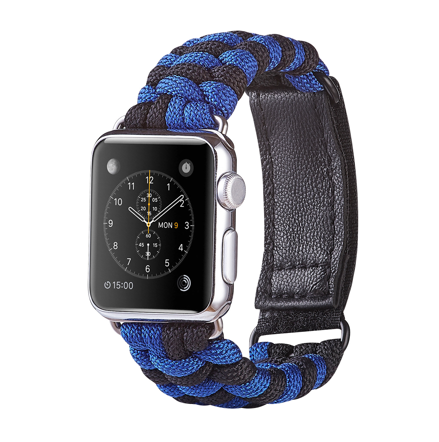 Suitable for Apple Nylon Watch Strap, Woven Strap Suitable for Apple Watch, Paracord Velcro Leather Strap for Outdoor Use