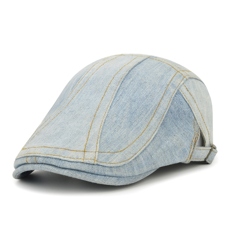 Fashionable Korean version washed worn-out cotton denim duckbill hat, casual all-season versatile men and women's_voghion.com
