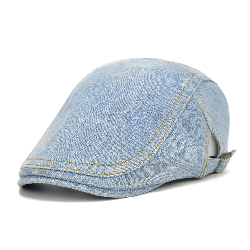 Fashionable Korean version washed worn-out cotton denim duckbill hat, casual all-season versatile men and women's_voghion.com