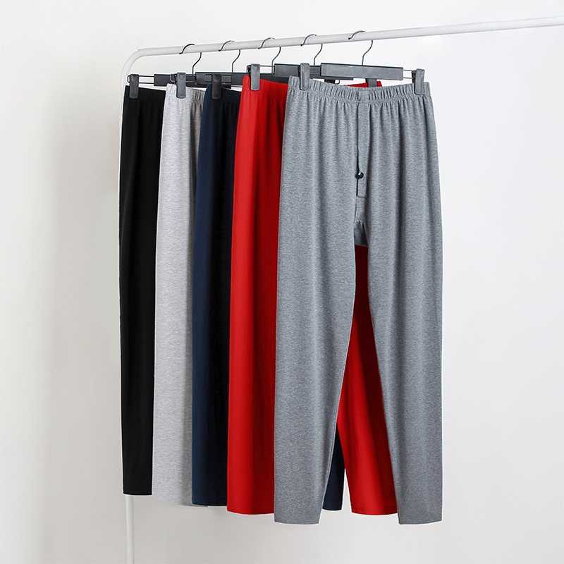 Men's Lycra Cotton long johns underpants men's cotton pants spring and autumn thin long johns loose mouth underpants stretch cotton solid color hot Men's Lycra Cotton long johns underpants men's cotton pants spring and autumn thin long johns loose mouth underpants stretch cotton solid color hot