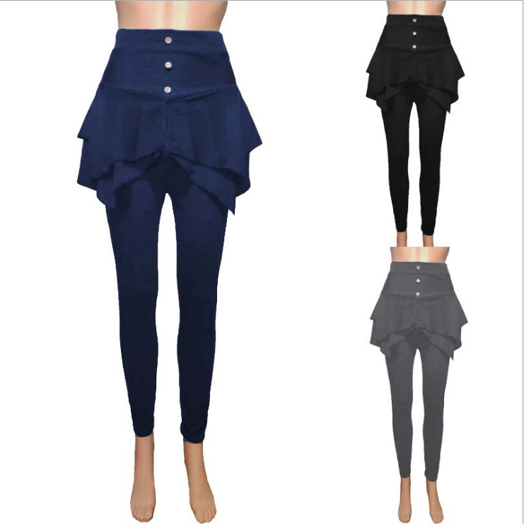 Demi-season solid color trousers