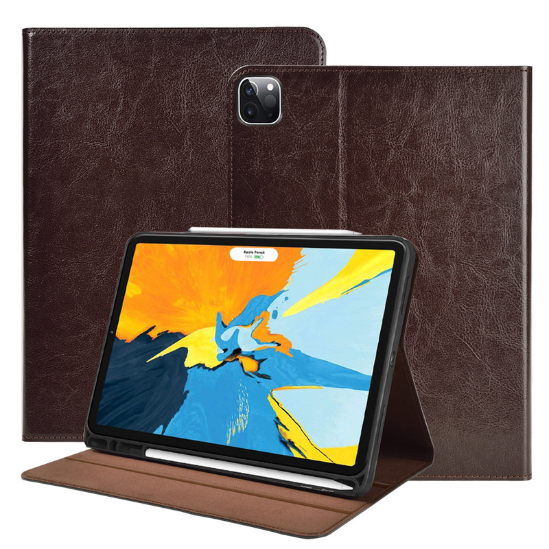 New Ipad pro 11-inch 2020 leather case with Pen slot ipad pro 12.9