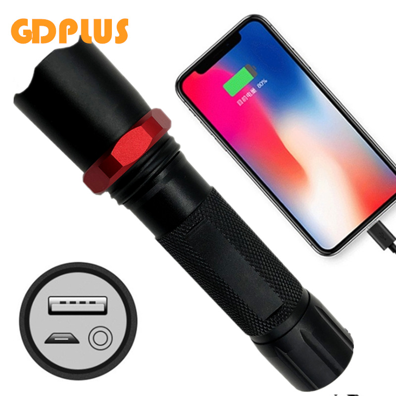 Micro flashlight USB strong light rechargeable long -shot zoom…