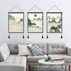 Ins-style Chinese-style wall decorative painting, suitable for Chinese restaurants, landscape hanging art, background painting for living room and bedroom wall art