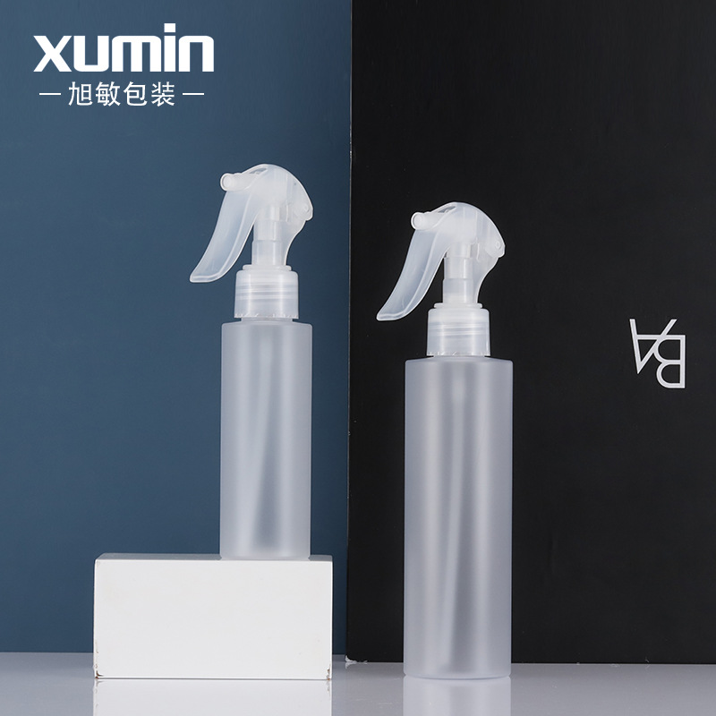 En stock 100mL 200mlpet botella de spray de botón de mano de plástico aerosol de desinfección de alcohol botella vacía Xumin material de embalaje