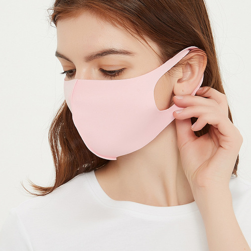 Dust-proof Ice Silk Cotton Knitted Mask Black Wholesale Women Spring Summer Sun Protection Anti-Haze Breathable Washable 3D Mask