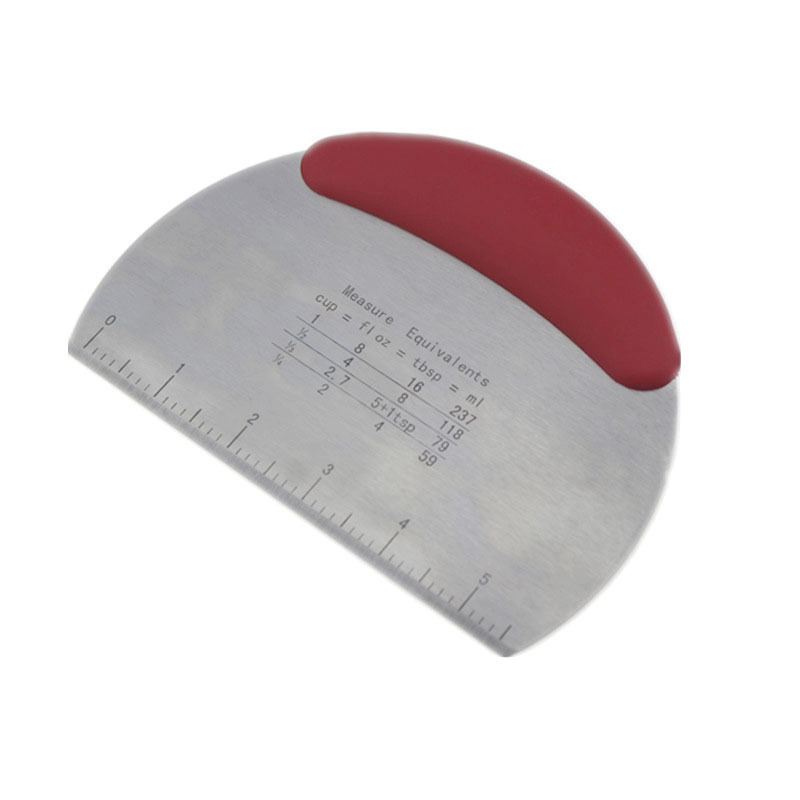 Cortador de fideos de acero inoxidable con escala raspador de masa de harina cortador de fideos de azúcar de leche herramienta para hornear corte de un solo lado en stock