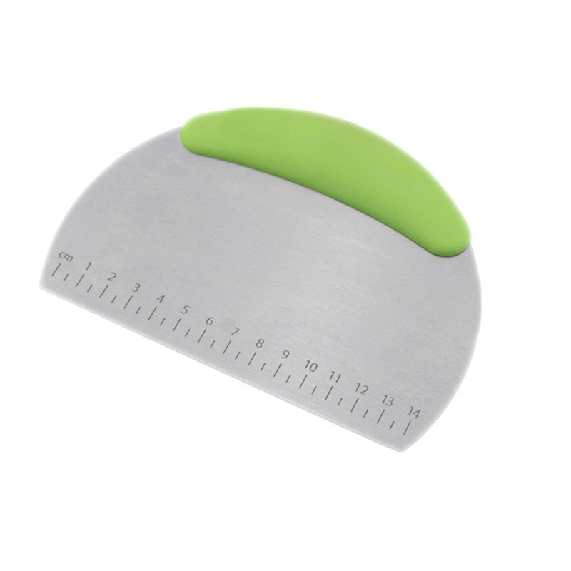 Cortador de fideos de acero inoxidable con escala raspador de masa de harina cortador de fideos de azúcar de leche herramienta para hornear corte de un solo lado en stock