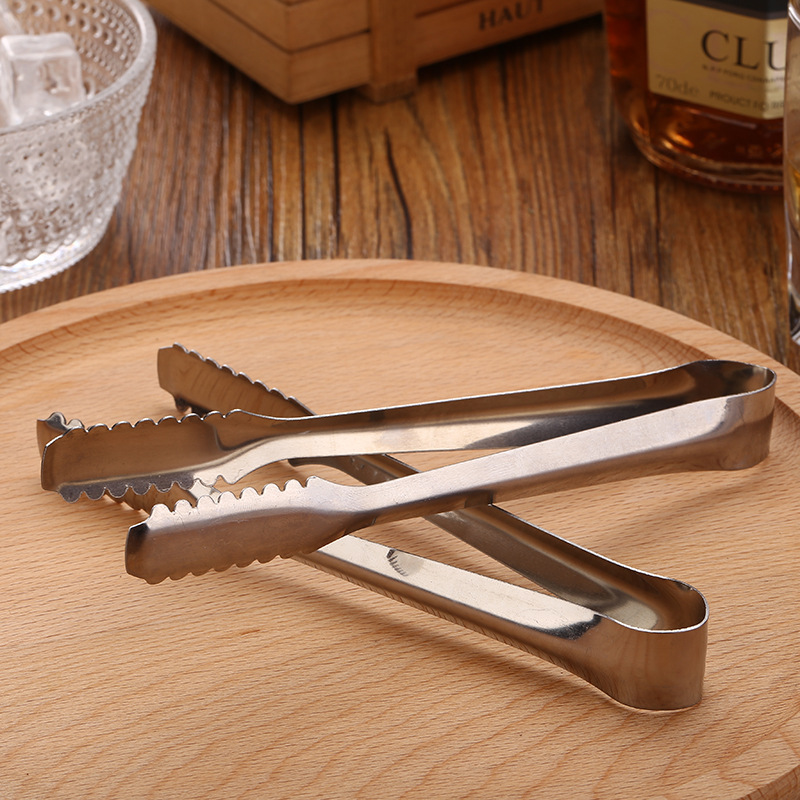 Clip de comida de acero inoxidable Barra de clip de hielo cubo clip de azúcar clip de pan barbacoa para hornear clip de comida suministros de cocina