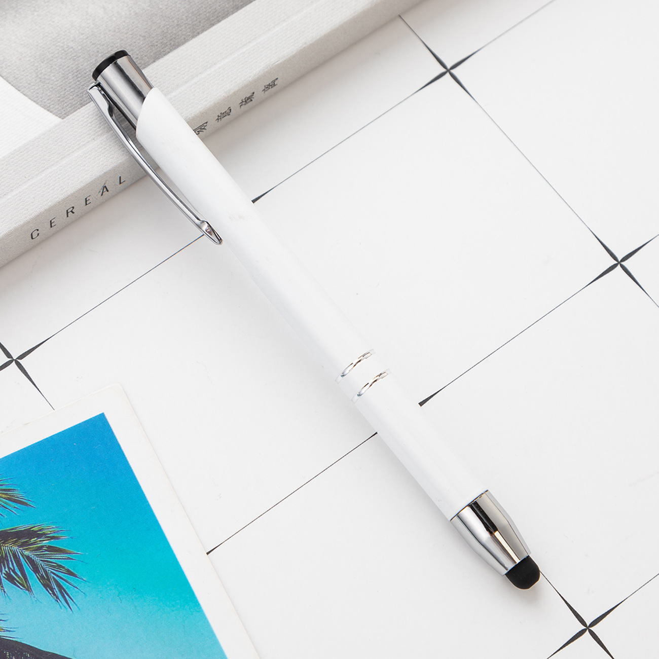 Nueva pantalla táctil Multi-color metal bolígrafo varilla de aluminio pluma táctil pluma publicidad pluma Impresión logotipo fuente de fábrica