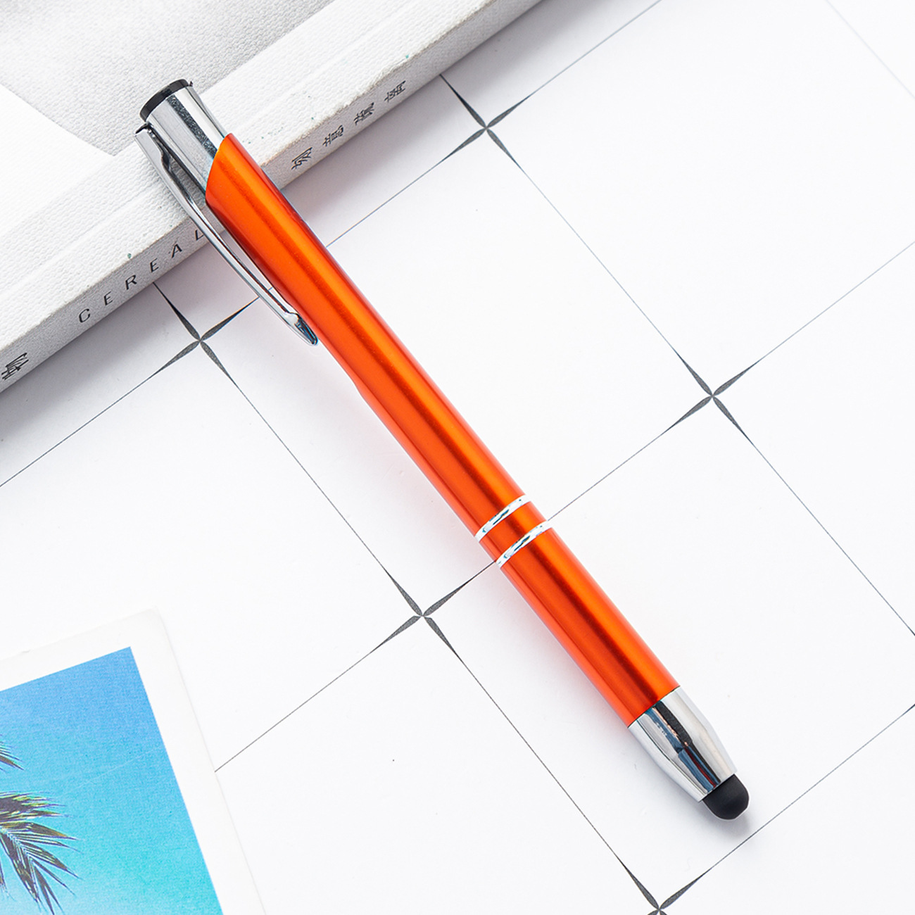 Nueva pantalla táctil Multi-color metal bolígrafo varilla de aluminio pluma táctil pluma publicidad pluma Impresión logotipo fuente de fábrica