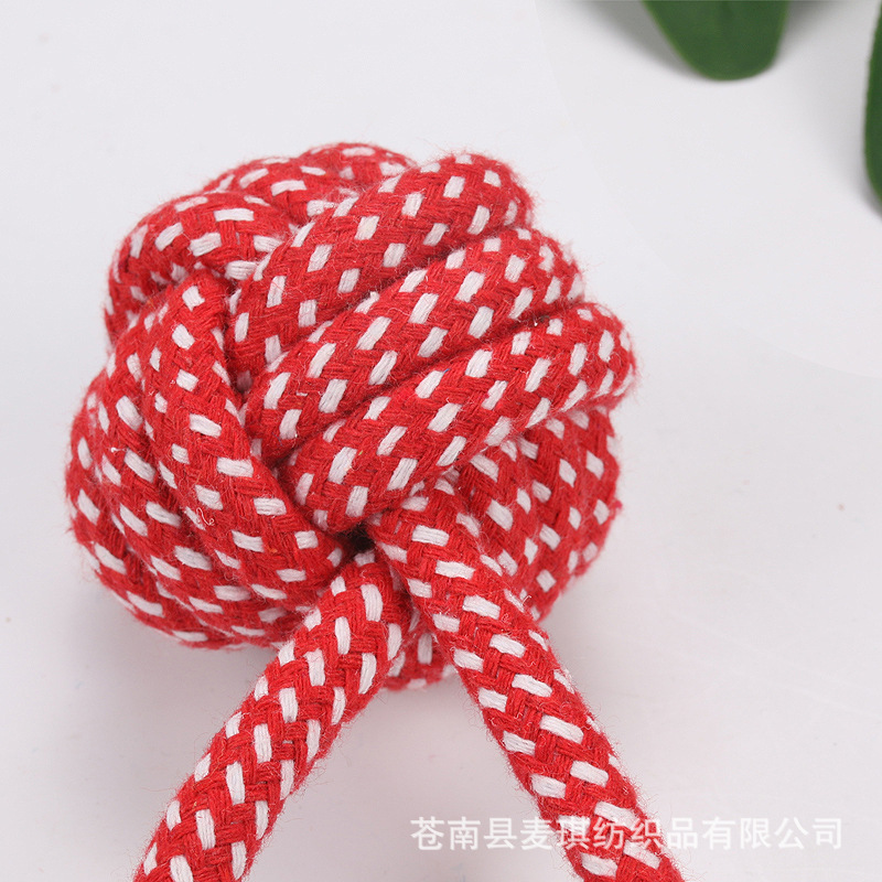 Fábrica directa mascota juguete mano bola mordedura-resistente algodón cuerda juguete al por mayor cachorro molar juguete mascota