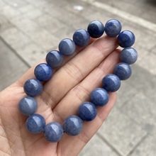 天然蓝东陵石手链Blue Aventurine圆珠手串批发欧美跨境简约款