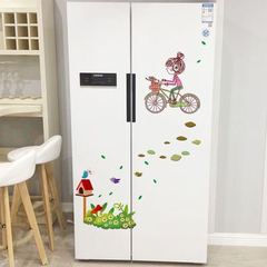 Kitchen cabinet door cartoon cute food refrigerator sticker sticker waterproof tile glass wall decoration self-adhesive wall sticker