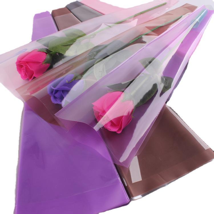 Día de la Madre Bolsa individual Bolsa de rosas individual Bolsa de embalaje de rosas engrosada mate Material de embalaje de flores al por mayor